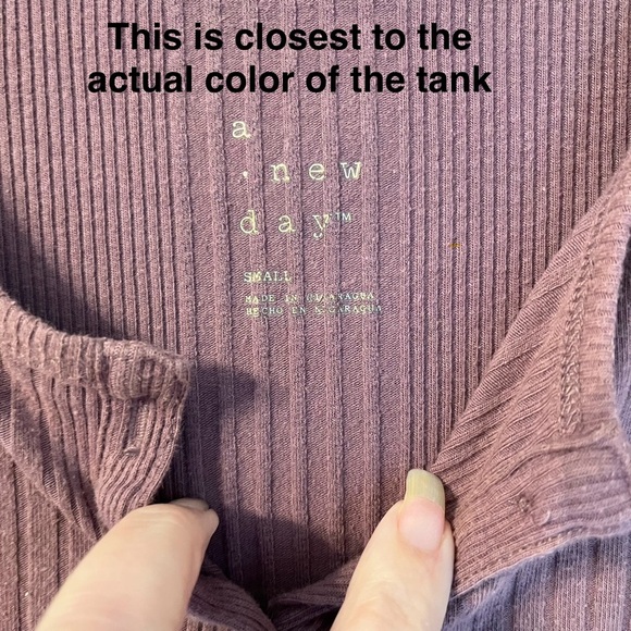 Oversized XS Plaid Button Shirt + Tank S Set Cream Plum Lightweight Layered Look - Picture 10 of 10